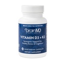 BRAINMD Vitamin D3 + K2-60 Capsule - Supporto sinergico per le ossa sane e la cognizione - Gluten Free - 60 Serve