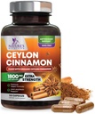 Integratore di cannella di Ceylon organico 1800mg - Pillole di polvere di cannella di Ceylon organico certificate - Supporto di energia e cuore per le donne e gli uomini, in bottiglia negli Stati Uniti, antiossidante, senza glutine, non OGM - 120 capsule