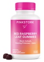 Cicogna rosa rosso lampone Leaf Gummies - Terzo Trimester Prep + Postpartum Mood Essentials con sera Primrose olio + Nero Cohosh - 60 Vegan Gummy Supplements, Non-OGM