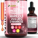 Clean Nutraceuticals VBiotic Vaginal Probiotico per le donne Gocce liquide | Cranberry Uva Ursi Equitazione D-Mannose Prebiotics Marigold & Black Cohosh Vaginal Health Supplement | pH Balance