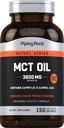 Piping Rock MCT olio softgel capsule | 3600mg | 150 pillole | Keto-Approved | Non-GMO, Gluten supplemento gratuito