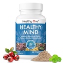 Mente sana - Sicuro per gli adolescenti - Cervello - Funzione cognitiva - Concentrazione - Focus - Ottimizzazione neurale - Mood - Ginkgo Biloba - Ginseng - Rhodiola - Bacopa - Gotu Kola - Tè verde - 60 Conte
