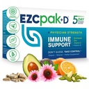EZC Pak 5-Day Immune System Booster con Echinacea, Vitamina C, Zinc & Vitamin D - Integratore di Supporto Immune Nastro per Adulti - Supporta Immunità, Easy Travel-Size Supplement Pack