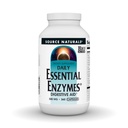 Sorgente Naturals Essential Enzymes 500mg, Bio-allineato Supplemento di enzime multipli Difesa a base di erbe per la digestione, gas, costipazione & Bloating Relief - Aiuto digestivo* - 360 Capsule, 360 Serve