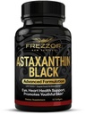 FREZZOR Astaxanthin nero 12mg | Antiossidante supplemento di bellezza | Esercizio di recupero per pelle, occhio, nervo, muscolo | supporto cardiovascolare e immunitario | 60 Softgels