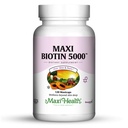 Maxi Health Biotin 5000 mcg – Pelle per capelli e Vitamine per le donne e gli uomini – Alta potenza vitamina B7 supplemento per la crescita dei capelli, forti unghie e pelle sana – Kosher, Dottore Formulato – 120 capsule