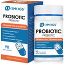OMOGS Probiotici 120 miliardi di CFU 18 Strains, 3 Prebiotici & Enzimi digestivi, Aiuta Digestivo, Salute Gut, Immune, Supporti costipazione occasionale, Diarrea & Gas - per donne & uomini, 60 capsule