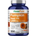 NusaPure Pumpkin Seed olio 1000mg 200 Softgel capsule (non OGM, Soyfree) naturalmente Occurring Phytosterols