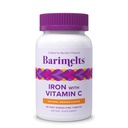 Ferro di Barimelts con vitamina C, 90 compresse Fast-Dissolving (1-Month di alimentazione), Supplemento di ferro Bariatrico senza zucchero per le donne, aroma d'arancia naturale