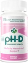 Supporto per la salute femminile pH-D - Supporto mestruale olistico - Supplemento orale con calcio, magnesio, camomilla e cohosh nero - 90 Conte