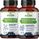 Zazzee Citicoline CDP Choline Capsule e Alpha GPC Choline Capsule