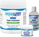 KALA HEALTH MSMPure Starter Bundle con MSM Fine Powder 1lb, MSM Muscle & Joint Cream 2oz e MSM Gel con Aloe Organic 8oz