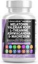 Clean Nutraceuticals Melatonin 10mg Valerian Root L Theanine 200mg Ashwagandha - Supporto per il sonno per le donne e gli uomini con Magnesium Complex, Lemon Balm, Camomilla, & Passion Flower - 60 Caps