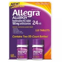 Allegra 24 ore Indoor e all'aperto Allergy Relief 180mg 55 compresse, Confezione da 2 (110 ct.)