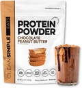 Pulire la polvere di proteine del siero di latte, il sapore di burro di arachidi di cioccolato naturalmente è stato addolcito, 100% polvere di proteine del fegato di erba con enzimi digestivi & senza ingredienti artificiali, senza glutine, 30 porzioni