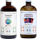 LIQUIDHEALTH Completo Multivitaminico & Calcio e Magnesio Vitamina Liquida Bundle per Adulti - Salute Tutto Corpo, Sistema Immune, Bone & Supporto Giunto - Cibi interi, Vegan, Non OGM, USA Made
