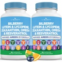 Vitamine per la salute degli occhi con Bilberry, Lutein & Zeaxanthin, Lycopene, Resveratrolo, Estratto di semi di uva, Astaxantina- AREDS 2-120 capsule