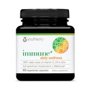 Youtheory Immune+ Daily Wellness - Integratore di Supporto Immune Vegetariano con Vitamina C, Vitamina D3 & Zinc* - Integratore di funghi con Tail Turchia, Cordyceps & Reishi - 60 Caps vegetariani