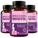 Mio-Inositol & D-Chiro Inositol Blend - 40:1 Blend Ratio - Supporto giornaliero per il benessere femminile - Vitamina D & Ashwagandha, 3 bottiglie