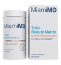 MiamiMD Total Beauty Matrix Collagen Integratori per Donne - Capsule Collagene con Vitamina C per Capelli, Pelle e Unghie - Cruelty Free - 60 Capsule