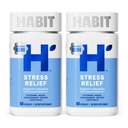 Habit Stress Relief Supplement 2 Pack (120 capsule) - Nuovo look, Supporti Relax & Mood Balance, Vitamina B, Adaptogens, Lemon Balm, Calma, Vegan, Non OGM
