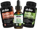 Olio di origano Gocce liquide organiche & Capsule Cleanse - Olio organico di origano Gocce Estratto di tintura, Detossi di Candi Cleanse - Acido Caprylic, Noce di Wormwood Nero & Cloves Capsule