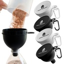 Protein Powder Funnel Set – 4 Pack Portable Water Bottle Funnel | Perfetto per Pre-Workout, BCAA e Protein Powder | No-Mess, Keychain Powder Container per Workout, Fitness e Viaggi