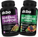 Supporto surrenale e Superfood Organico Greens & Fruit Supplements - Daily Energy Super Food Fruits and Veggies Supplement Tablets Plus Greens