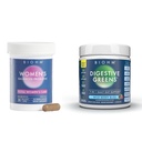 BIOHM Probiotici donna 30B CFU & Super Greens/Kids Berry Blast Bundle: Gut & Assistenza sanitaria generale, 9 Strains, alimentazione di 30 giorni, ricco di antiossidanti
