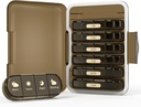 Organizzatore di pillole settimanali 4 volte al giorno, 7 giorni Pill Box 4X, portatile per il caso di pedaggio di viaggio per pillole/Vitamin/Fish olio/Medicazione/supplementi (4x7 marrone)