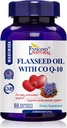 Olio di semi di lino con CO Q-10 (Supporto per il sistema antiossidante e cardiovascolare), GMP, Certificato di Assn del prodotto naturale, Made in USA - 400mg, 60 Softgels