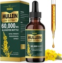 Gocce di Mullein organico per polmoni, Mullein Leaf Tincture Support Lung Cleanse, Estratto liquido di supplemento naturale per Detox polmonare e Respiratory Health, Vegan, 2 fl oz