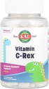 KAL C-Rex Chewable Vitamin C per bambini, Integratore di supporto Immune con Bioflavonoidi di Rose HIPS, Rutin & Acerola, Arancione saporito, Fruttosio Libero, Compresse masticabili