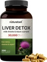 Integratori di disintossicazione del fegato – 200 capsule con il cardo del latte 30,000mg & Black Currant | Silymarin attivo naturale – Extra di resistenza 60:1 – Supporto per la pulizia e la riparazione di erbe – Non-OGM
