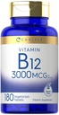 Carlyle B12 Vitamin 3000 mcg | 180 compresse | Supplemento vegetariano | Non OGM & Gluten Free