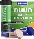 Vitamine Nuun + Caffeina Electrolyte compresse con vitamina D, C, E, A, & B6, Acido Folico, Magnesio & 4 Altri elettroliti essenziali, Gluten Free & Vegan, Citrus Blackberry, 8 Pack (96 Servings Total)