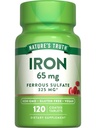Integratore di ferro verità della natura | 65mg | 120 compresse | 325mg Ferrous Sulfate | Pillole libere non OGM & Gluten