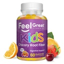The Feel Great Vitamin Company Fiber Gummies for Kids for Digestive Support | Rilievo di costipazione per bambini | Gummie di fibre masticabili aromatizzate fruttate | Integratori vegetariani | Alimentazione di 60 giorni