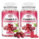 Vitamina B12 Gummies - 5000 mcg Methylcobalamin con ferro, vitamina C, D3 & Folate, supporto energetico e metabolismo, Immune, B-12 supplemento di masticabile complesso per uomini e donne, 120 conte, 2 confezione