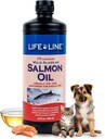 Linea di vita Salmon olio per animali | Omega-3 DHA EPA Supplemento per cani e gatti | Supporta pelle, cappotto, cervello e salute del cuore | Cold-Filtered – 32 oz