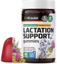 BIO KRAUTER Lactation Support Gummies - 60 Chews - Integratore naturale di lattazione - Goats Rue, Fenugreek, Estratto di cardo del latte - Integratori di allattamento al seno vegan