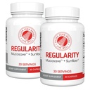 Silver Fern Brand Regolarità Supplemento digestivo - 2 bottiglie = 60 capsule = 60 giorni di alimentazione - Mucosave FG (Prickly Pear Polysaccharides & Olive Leaf Polyphenols) & SunFiber