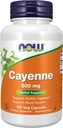 NOW Alimenti Integratori, Cayenne (Capsicum annuum) 500 mg, Supporto di erbe, 100 capsule di Veg