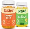 BeLive Bundle Magnesio e Gummie Turche per il relax, il sonno, il supporto Inmune e il supporto alla mobilità