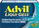 Advil Liqui-Gels Pain Reliever e Fever Riduttore, Medicina del dolore per gli adulti con Ibuprofen 200 mg per mal di testa, Backache, Dolore mestruale e sollievo del dolore congiunto - 20 capsule riempite liquide