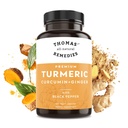 Thomas' all-natural Remedies curcumina curcuma e zenzero con pepe nero, organico turgico Joint Support Supplement- 95% Curcumina - NO filler, Vegan - 120ct