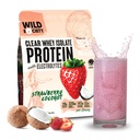 WILD SOCIETY - Clear Whey Protein + Electrolytes - Refreshing Whey Protein Isolate Powder - 20g Protein, 0 Aggiunto Zucchero, OGM-Free, Natural Flavors & Colors - Cocco di fragola, 16 oz