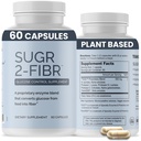 OPTIVIDA Sugr-2-Fibr - Premium Blood Sugar Support Supplement* (60 Count) - Supporta livelli di zucchero nel sangue sani* supportando il metabolismo del glucosio in fibra* - Gluten Free, Non OGM, Veggie Capsules.