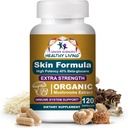 Integratore di benessere della pelle delle scienze del cancro, Supplemento di funghi di estratto organico certificato USDA, Forza extra 1.500 mg, alta potenza 40% Beta-Glucans, supporto immunitario, Glowing Complexion, 120 capsule