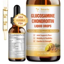 Glucosamina Chondroitin MSM Liquid Drops FSA-HSA - Integratore di supporto congiunto per la mobilità, Flessibilità & Bones Chondroitin Sulfate Supplemento Turmerico, Quercetina, Bromelain, MSM olio 2 FL.OZ